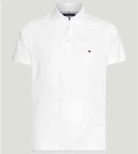 Tommy Hilfiger Men's Slim Fit Cotton Stretch Mesh Short Sleeve Polo Shirt White