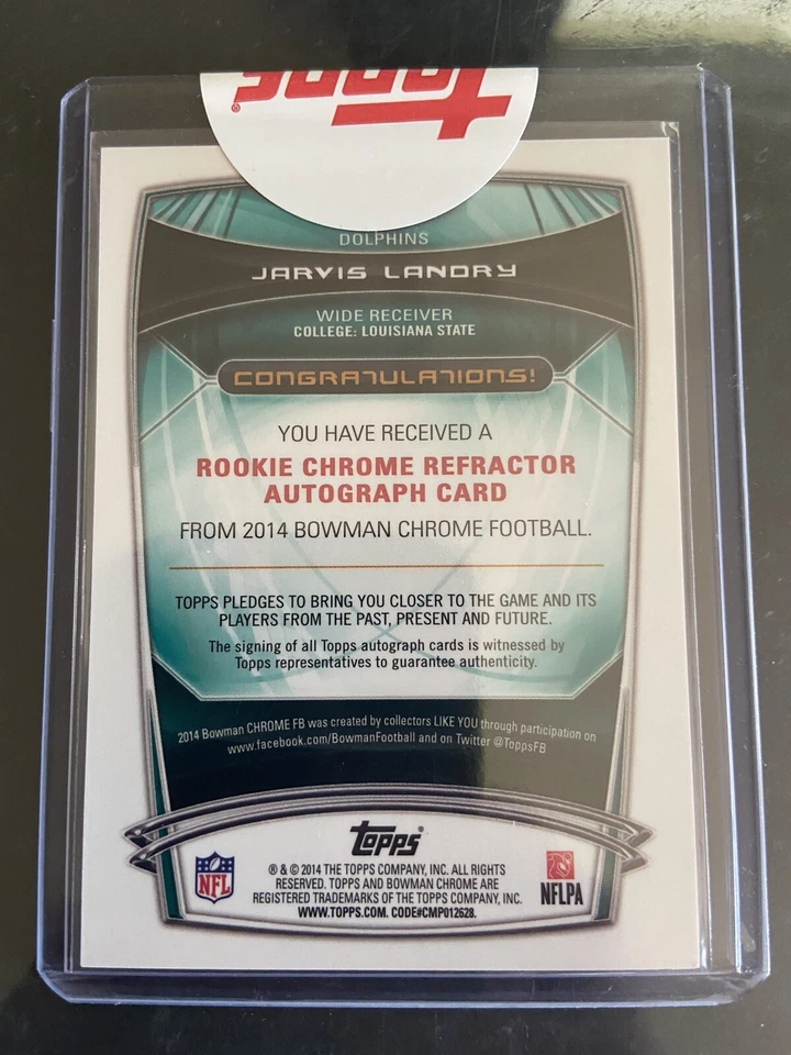 2014 Bowman Chrome Jarvis Landry Blue Refractor Rookie Auto RC #086/199 J230 - Image 2 of 2