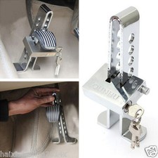 Car Brake 8 Hole Lock Stainless Steel Clutch Anti-Theft Security Device Chrome