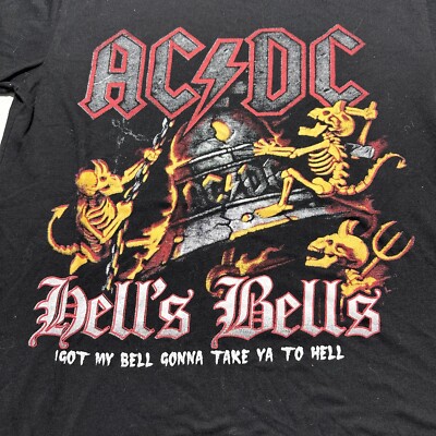 AC DC Hells Bells T Shirt Mens Medium Music Band Touring Rock And Roll Art Tee