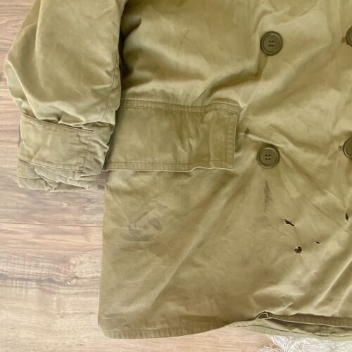 Vintage WWII Mackinaw Jeep Coat Mens 36 Green 1940s Barnstormer Military - Picture 6 of 15