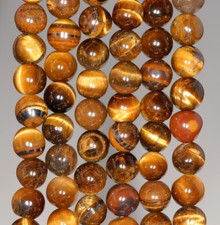 8MM TIGER EYE GEMSTONE GRADE B ROUND LOOSE BEADS 15.5"