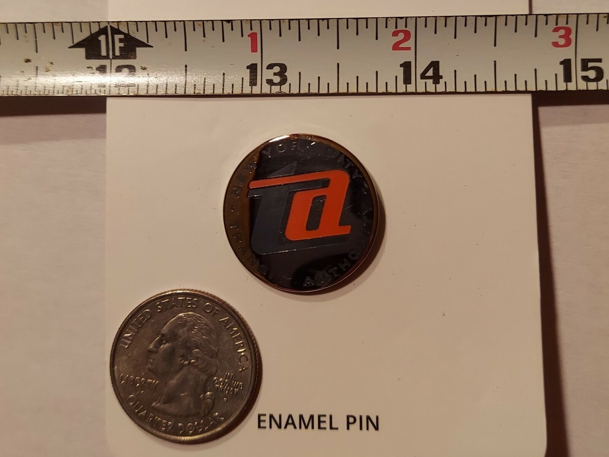 NYC MTA subway bus interlocking TA logo enamel pin new w/tag free