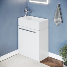 Modern White Vanity Bathroom Cabinet Sink Wall Mount Renovators Supply