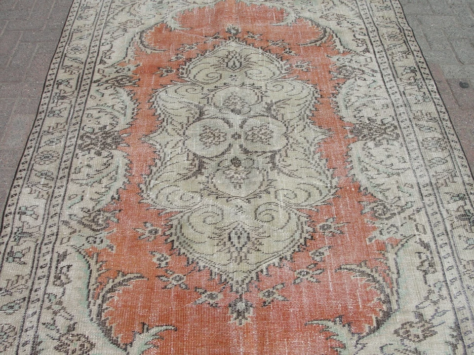 turkish floor rug, hall rug, turkish area rug, decorative boho rug, - Image 4 of 4