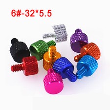 UNC 6 -32 5.5 Aluminium Anodised Knurled Thumb Screws Flat Head Hand Grip Bolts