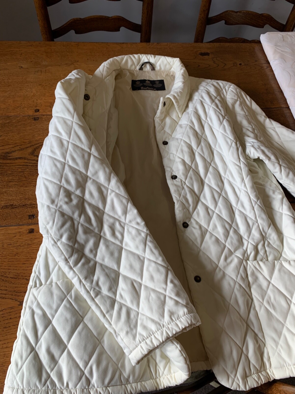 Barbour quilted jacket women’s size 16 ivory/cream eBay
