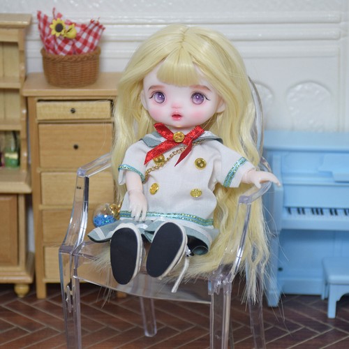 Mini 16cm Girl Doll Toy Cute Doll Removable Blonde Wig and Full Set Clothes Suit - 第 17/21 張圖片