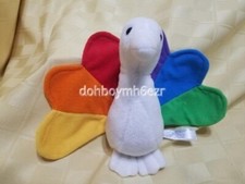 Vintage Advertising NBC Network Rainbow Peacock Plush Bean Bag Stuffed Toy 6"