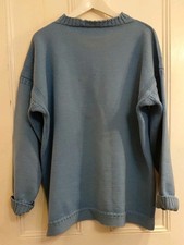 Genuine Vintage Le Tricoteur Guernsey Wool Fishermans Jumper, Light Blue, 50"