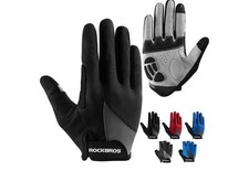 ROCKBROS Bike Full Finger Cycling Gloves Touch Screen Sports Riding Gloves Black