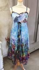 Robe longue fluide Sensations Pour Elle imprimé paysage bretelles ajustables