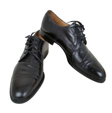 Scarpe uomo Fratelli Rossetti stringate derby pelle nero nr.9,5-6 vintage-XXX