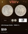 1888-O Morgan Silver Dollar $1 New Orleans Mint 90% Silver CoinSnap Grafed: VF
