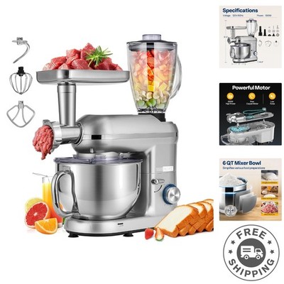 6 Quart Stand Mixer with Powerful 650W Motor & Versatile Attachments