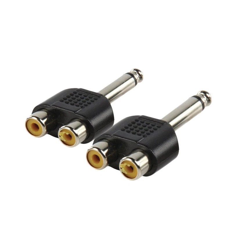 (2-Pack) 6.35mm Stereo To 2-Male To Female Adapter,Audio Splitter Adapter US - Image 3 of 4