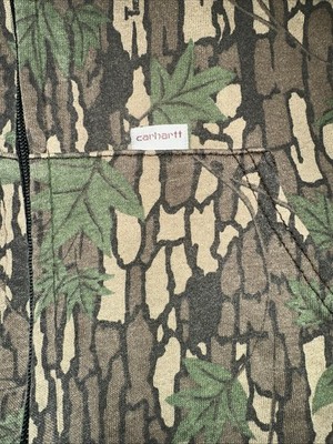 Vtg Carhartt JR379 Trebark Camo Active Jacket Men's Sz L Full Zip
