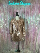 Alice + Olivia Pacey Blush Sequined Mini Dress Sz 12 AUTHENTIC NWT 