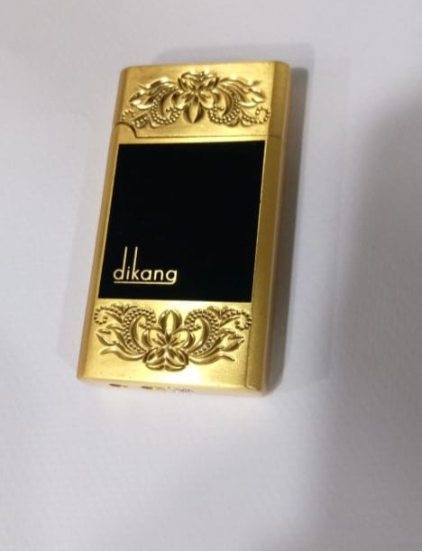 Luxury Gold Black dikang Lighter - Elegant Refillable Windproof Flame