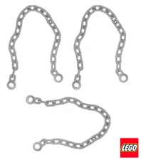 ☀️NEW Lego Light Bluish Gray Chains x3     21 Links (16-17L)