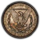 1885 $1 Morgan Silver Dollar - Violet Rainbow Toning - BU - SKU-D7707