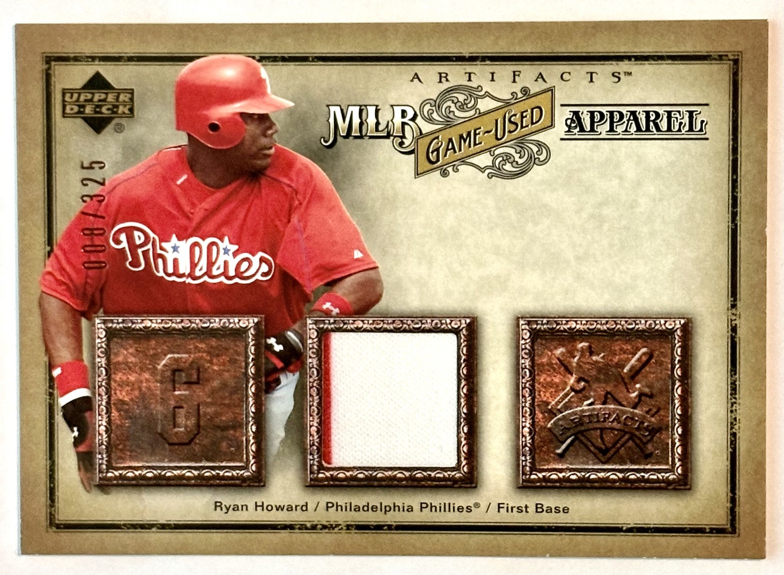 2006 Upper Deck Artifacts Ryan Howard Jersey Relic /325 MLB-HO Phillies