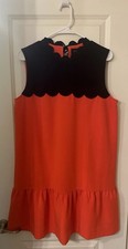 Victoria Beckham for Target: Orange & Black Mod Scallop Ruffle Dress, Size L