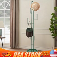 Steel Coat Rack Stand Free Standing Tree Clothes Hanger Hat Coat Rack 6 Hooks