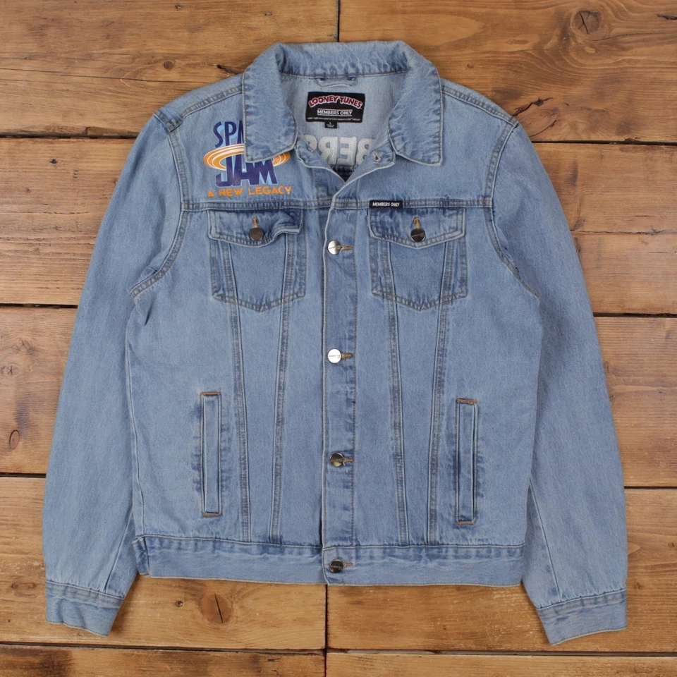 Chaqueta vaquera vintage solo para miembros L Looney Tunes Space Jam azul Foto 2 de 4