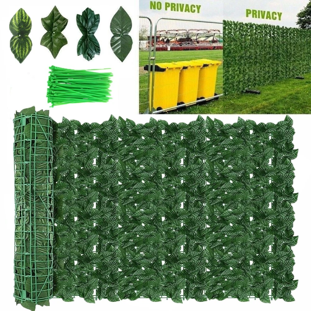 Knstlicher Sichtschutzzaun 1x3m Efeu Hecke  Grne Sichtschutzmatte Fr  Balkon & Garten