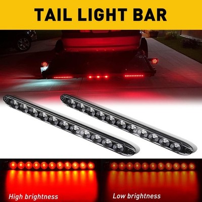 Red 2X 15.7'' LED Truck Trailer Strip Brake Lights Rear Turn Tail Light Bar USA V