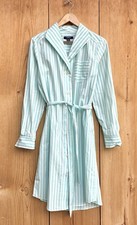 Chaps EUC Teal and White Striped Shirtdress Sz 8