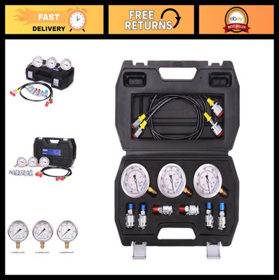 Portable Hydraulic Pressure Test Kit for Excavators - 3 Gauges (2400/3500/6000 P