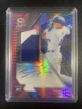 2020 Panini Spectra Gavin Lux RC Patch Auto #113 Neon Pink Rookie Autograph /49
