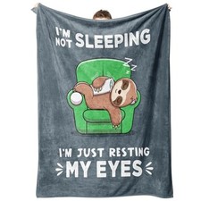 Fathers Day Birthday Gifts for Dad Grandpa, I'm Not Sleeping Blanket, Funny