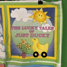 CUTE FLANNEL WASHABLE CLOTH BOOK-THE LUCKY TALES OF JUST DUCKY
