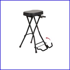 Padded Guitar Stool with Built-In Stand  Footrest for Enhanced Playing Comfort
