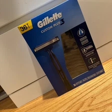 Gillette Custom Plus 3 Disposable Razors 36 Count ~ Brand New Factory Sealed