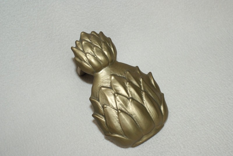 Vintage Heavy Brass Pineapple Door Knocker - 6"Hx4"W- Used/VG