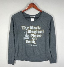 Walt Disney World Sweatshirt Teen's XS Gray Pullover Crew Neck Long Sleeve Retro