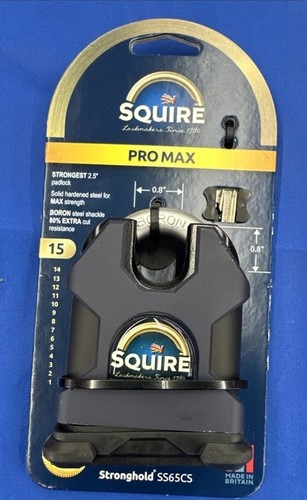 Squire Pro Max Stronghold Lock SS65CS New Retail $174