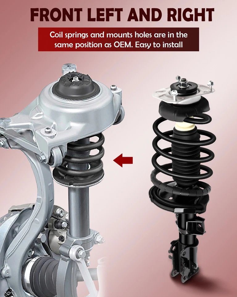 Pair Front Complete Strut & Coil Spring Assembly For 2001-2009 Volvo S60 S80 - Image 3 of 4