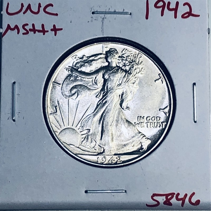 1942 BU GEM WALKING LIBERTY SILVER HALF UNC MS+++ U.S. MINT RARE COIN 5846