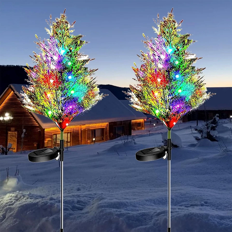 Lámpara LED 2-10 piezas de luces solares de estaca para árbol de Navidad al aire libre camino de jardín Foto 2 de 4