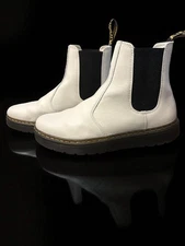 Dr. Martens AirWair Bounce Soles White Chelsea Ankle Boots Women's Size 9 26228