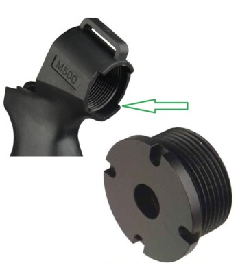 Black End Cap For Mossberg 500 590 Maverick 88 Grip or Others 1 3/16''-16 TPI