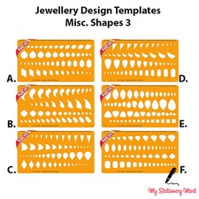 Drawing Drafting Template Stencil Gemstone Stone Shapes Art Jewellery Design 