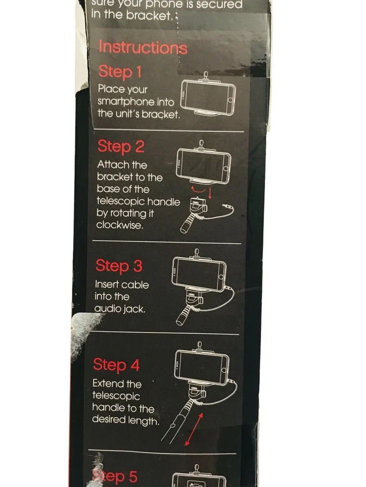 Universal Tzumi  Mobile Expandable Wired Selfie Stick For Android & iOS Black - Image 4 of 4