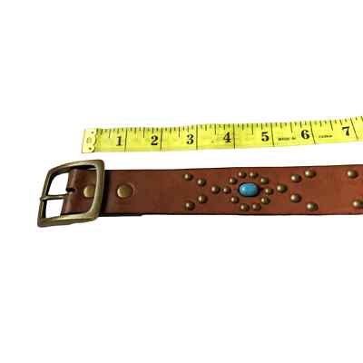 Womens Fossil Brown Genuine Leather Belt Stone Embellished  display picture 1