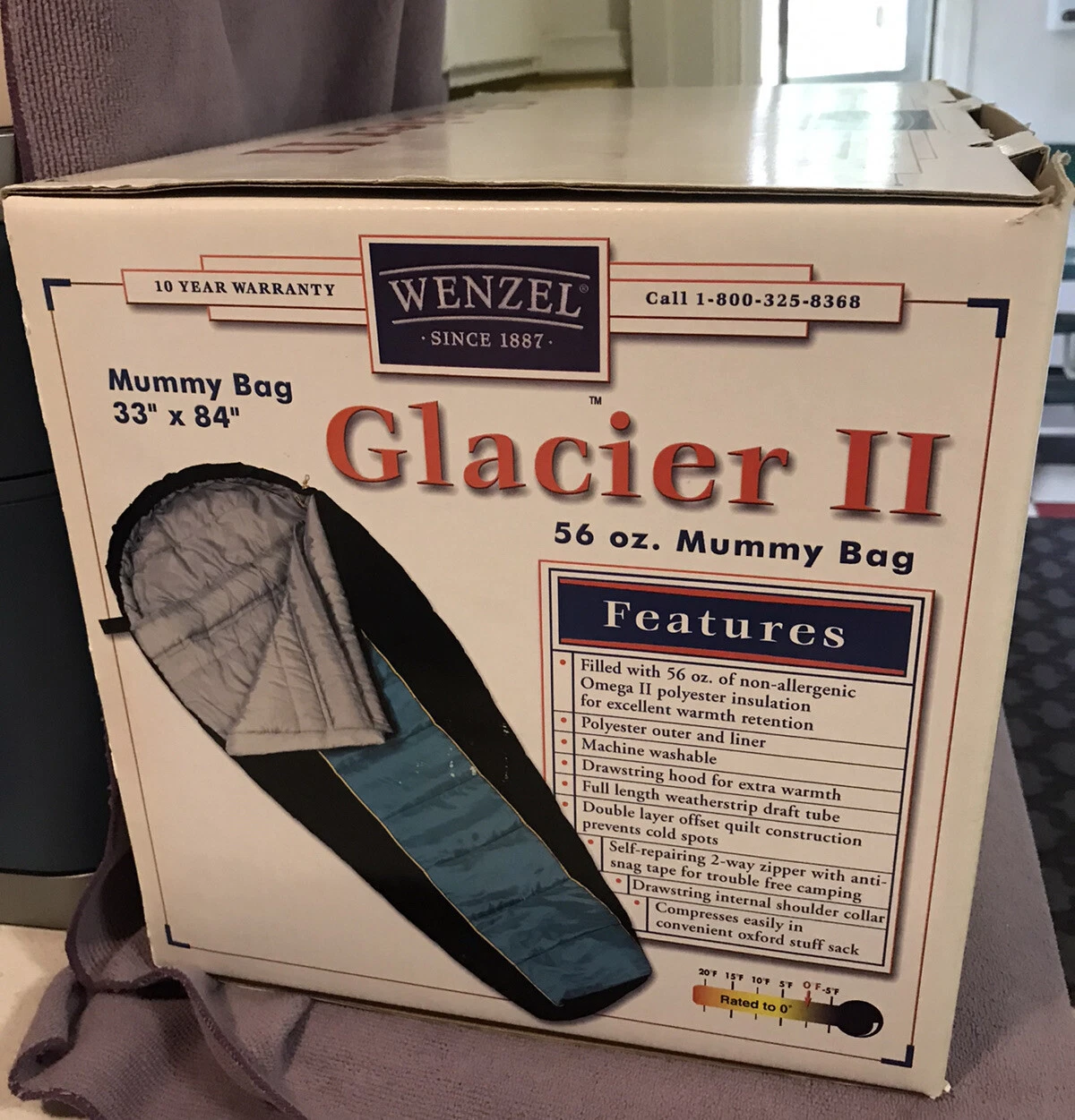 Wenzel glacier mummy sleeping bag 33x84